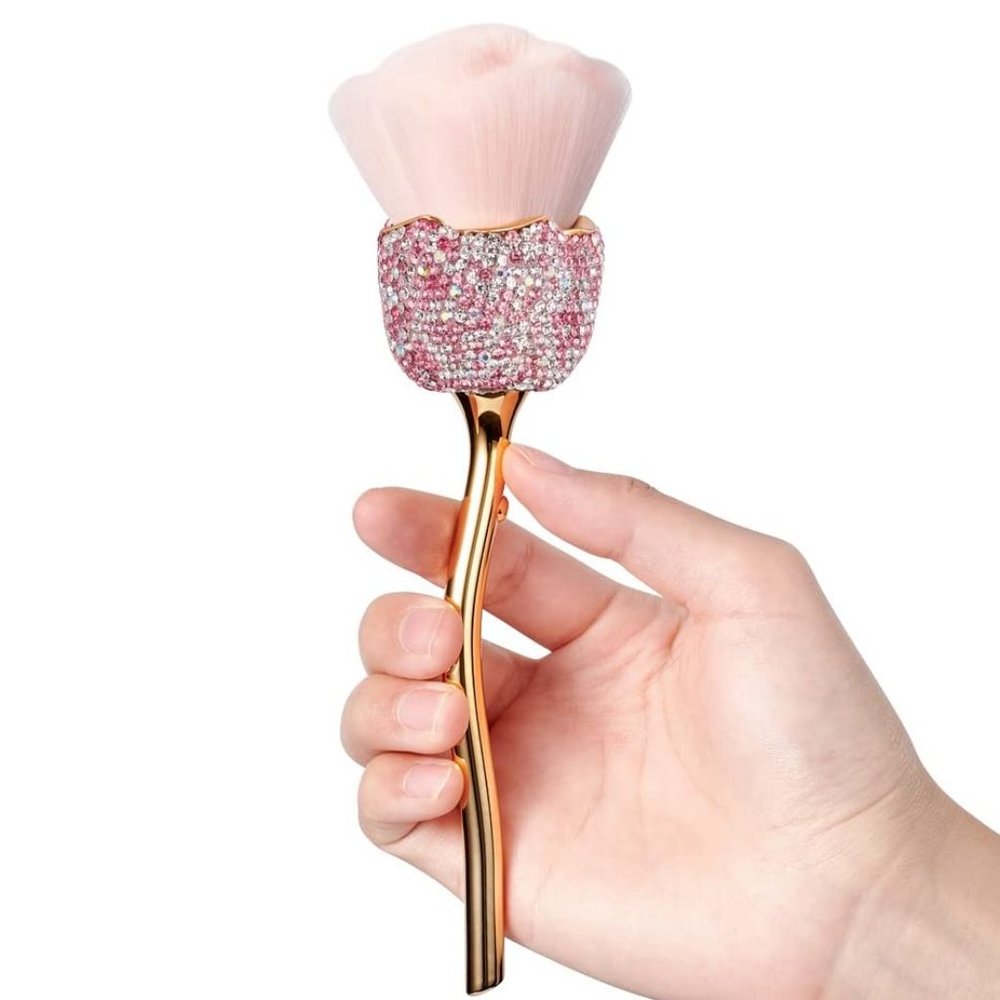 NWT Sparkling Crystal Rhinestone Bling Pink Stocking Stuffers Makeup Bru… - Picture 3 of 17
